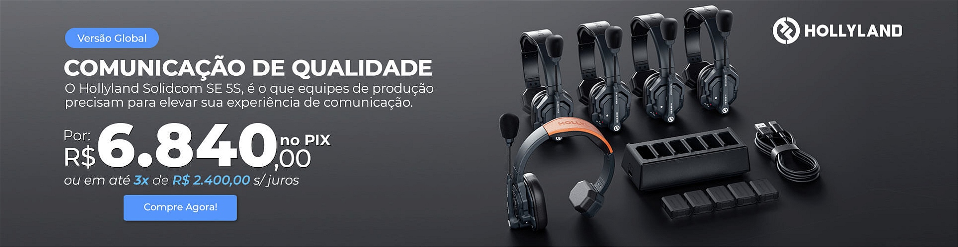 Hollyland Solidcom SE Global 5S Intercom Sem Fio