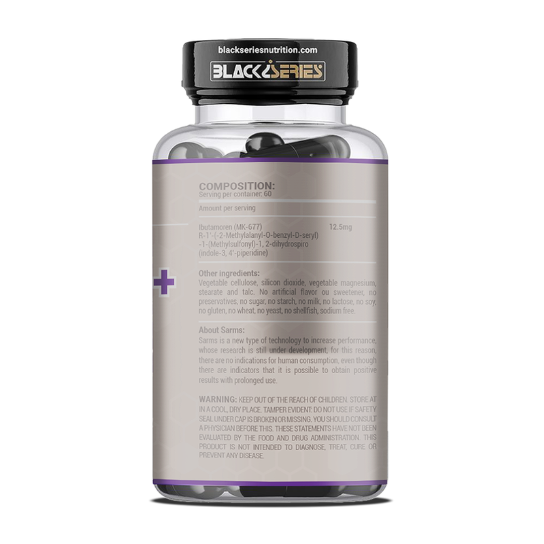 MK677 Ibutamoren 12,5mg 60 Cápsulas Black Series - Ganho de Massa