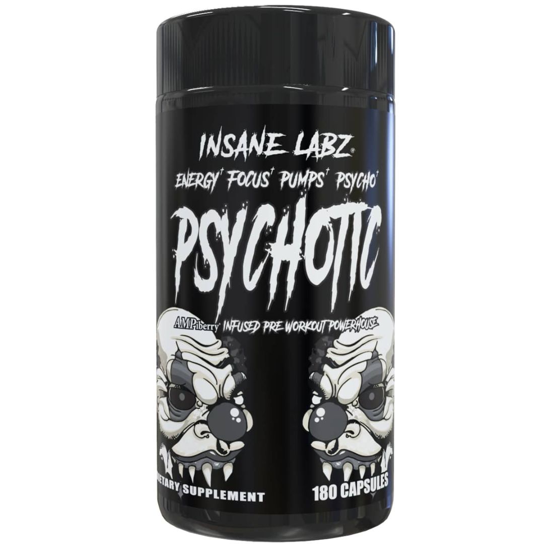 ボール PHYSIXBLACKOUT Psychotic Black 180 Cápsulas Insane Labz | Pré-Treino Energia Foco