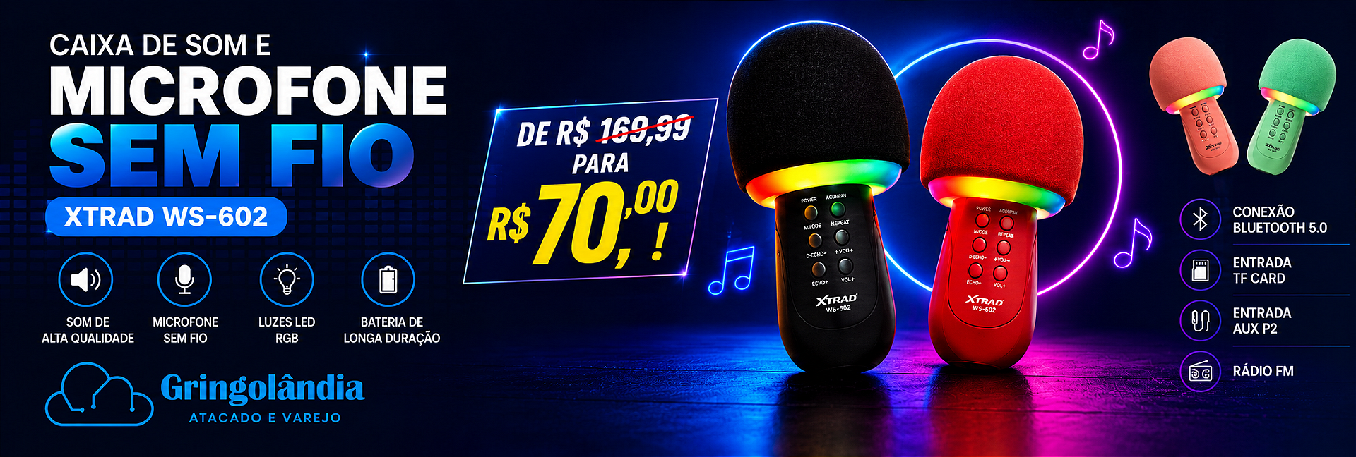 caixa de som microfone