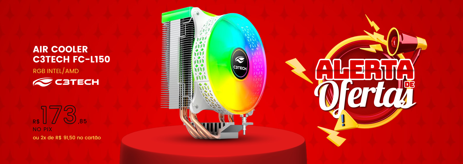 AIR COOLER C3TECH FC-L150 RGB INTEL/AMD