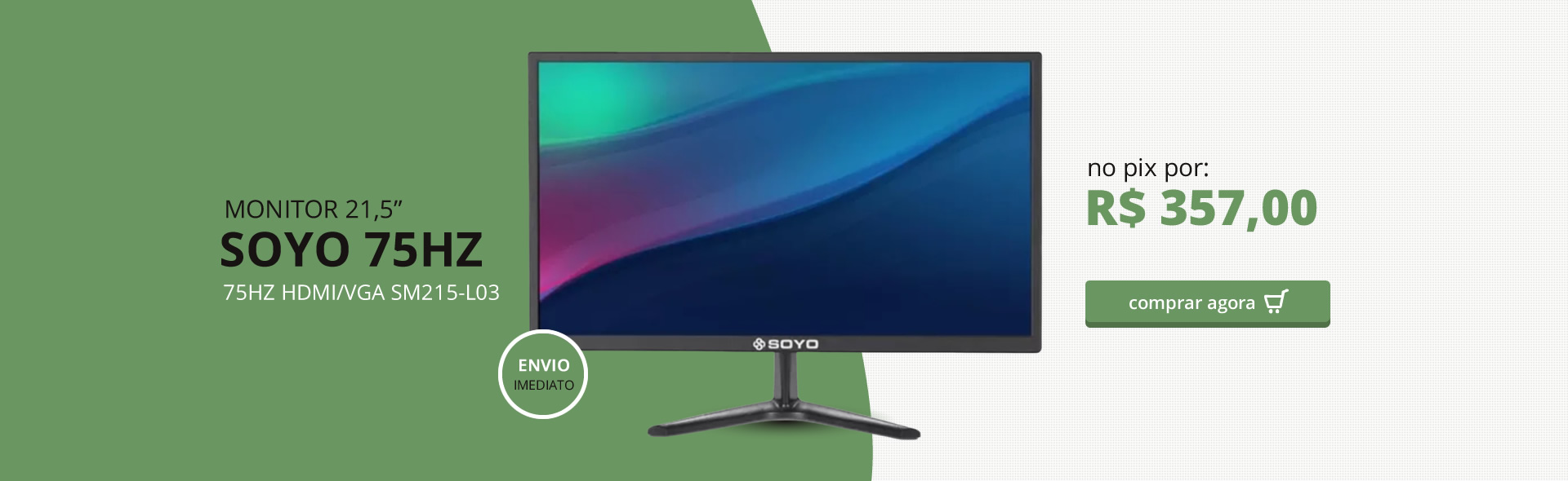 MONITOR SOYO 21,5" WIDE 75HZ HDMI/VGA SM215-L03