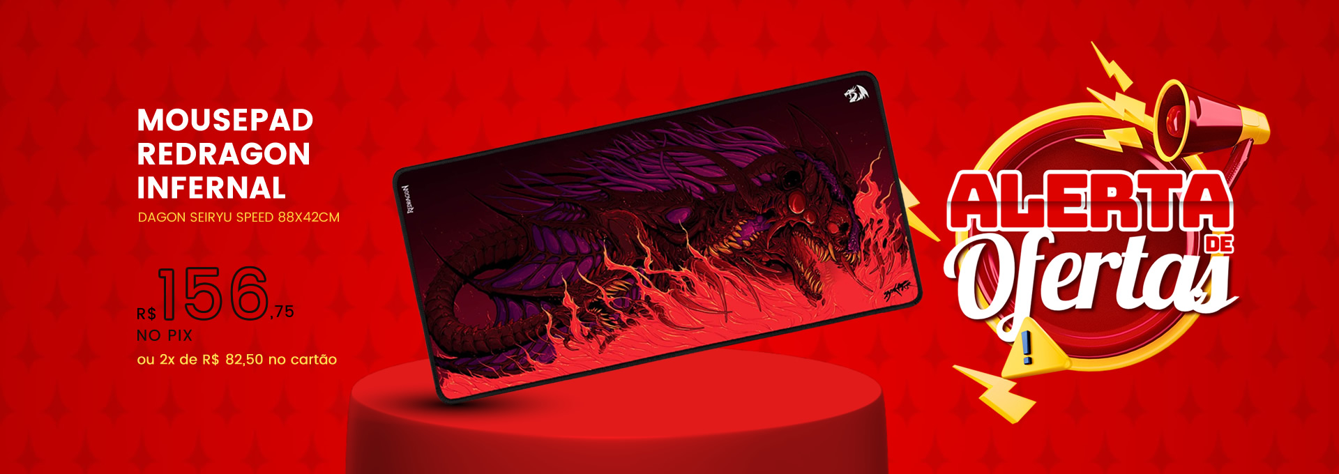 MOUSEPAD REDRAGON INFERNAL DRAGON SEIRYU SPEED 88X42CM