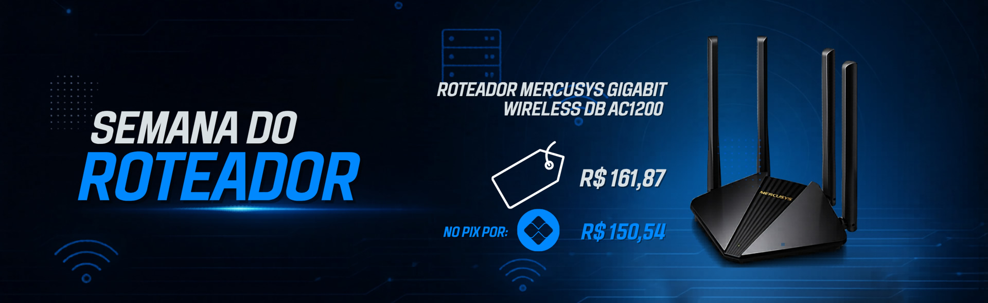 Roteador Mercusys GIGABIT Wireless DB AC1200