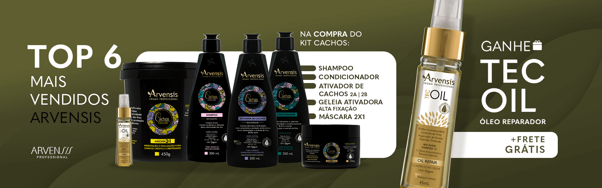 Kit Completo Arvensis Linha Cachos: Hidratação, Definição e Controle do Frizz para Cachos Perfeitos new