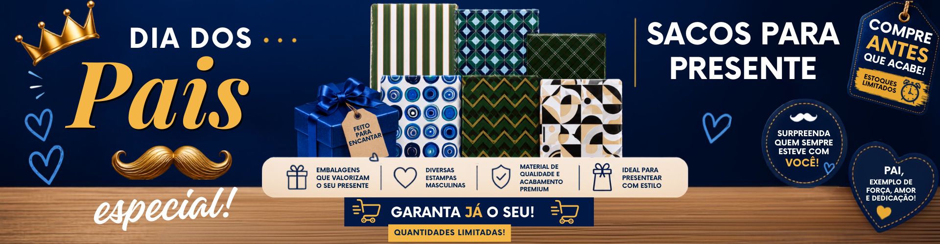 Saco Para Presente Dia dos Pais