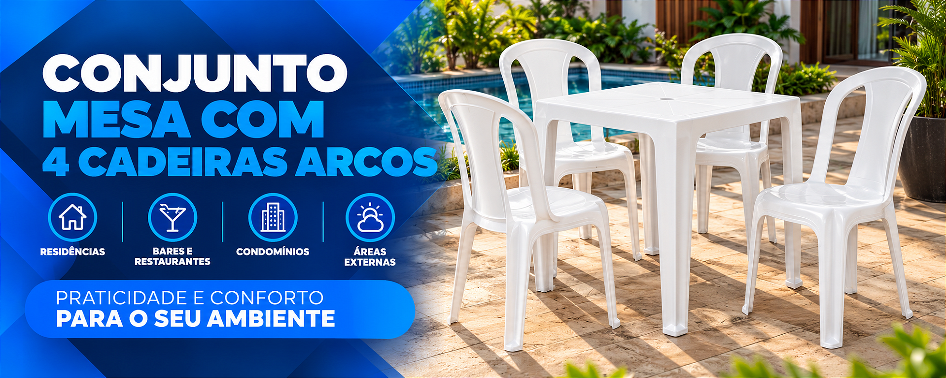 Conjunto Mesa com Quatro Cadeiras
