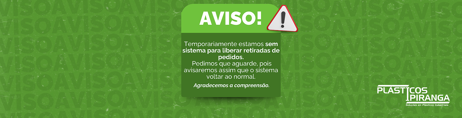 aviso sem sistema