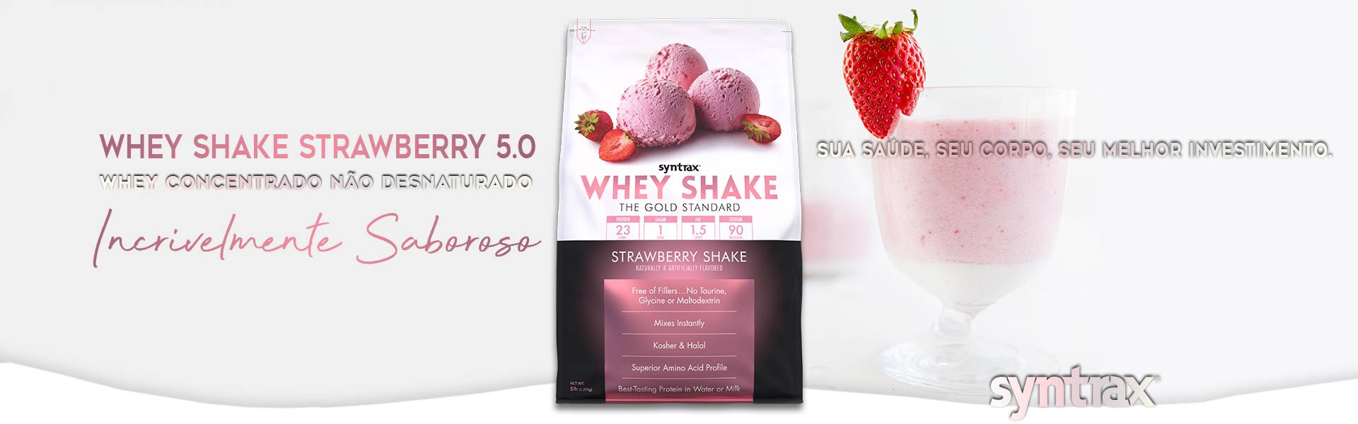 Promoção Whey Sh Morango