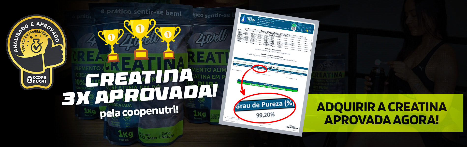 CREATINA 3 X APROVADA