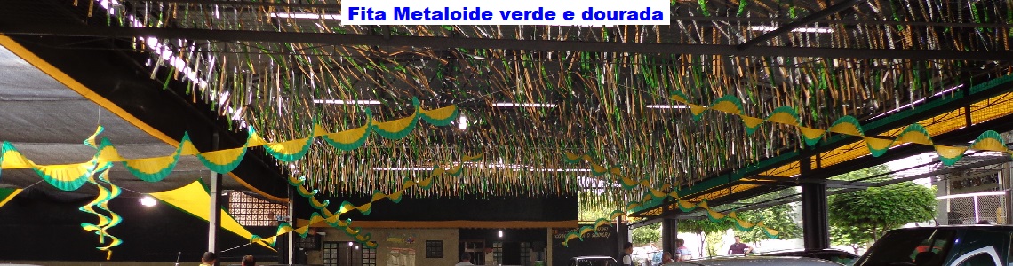 FITA METALOIDE VERDE E DOURADA