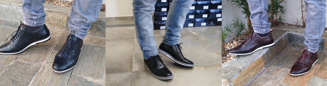 usando sapatos