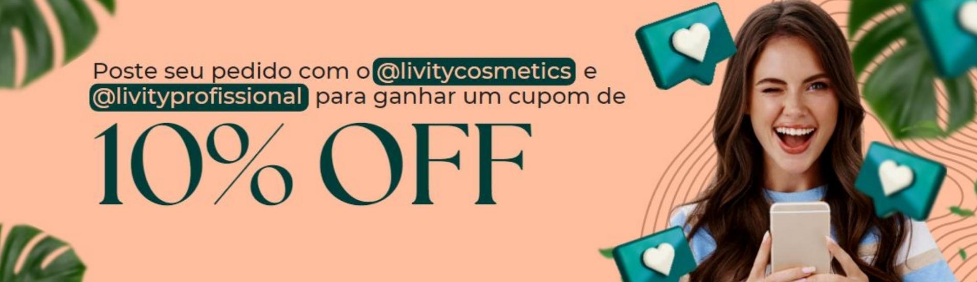 10% Off - Produtos Capilares - Livity Cosméticos - Banner Full 1910x552
