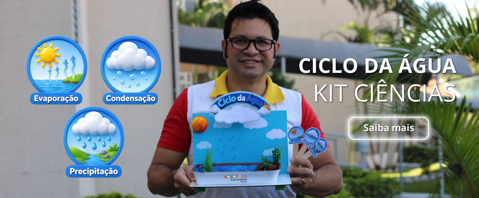 Ciclo da água interativo - Maquete de ciências
