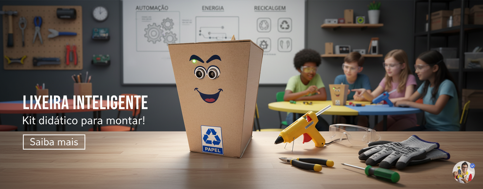 Lixeira Inteligente Educação STEAM - Projeto de Robótica Educacional