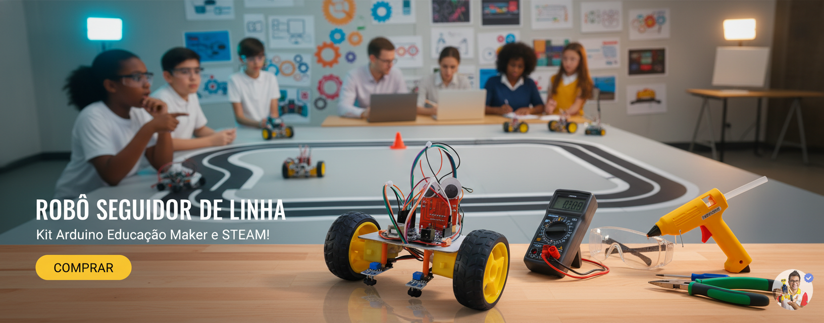 Robô Seguidor de Linha - Kit Arduino Educação Maker e STEAM