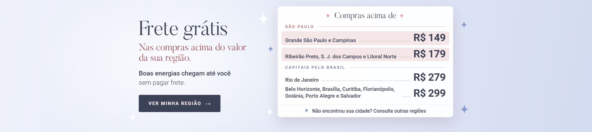 FRETE GRÁTIS - REGIÕES E CONDIÇÕES