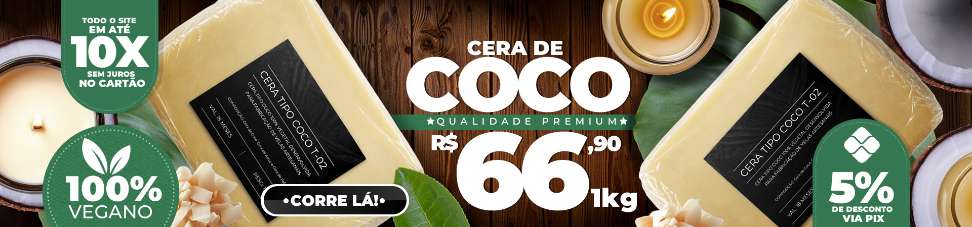 CERA DE COCO PARA VELAS