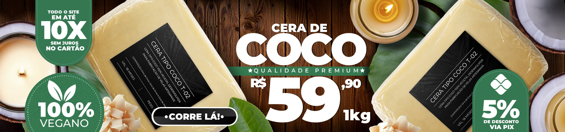 CERA DE COCO PARA VELAS