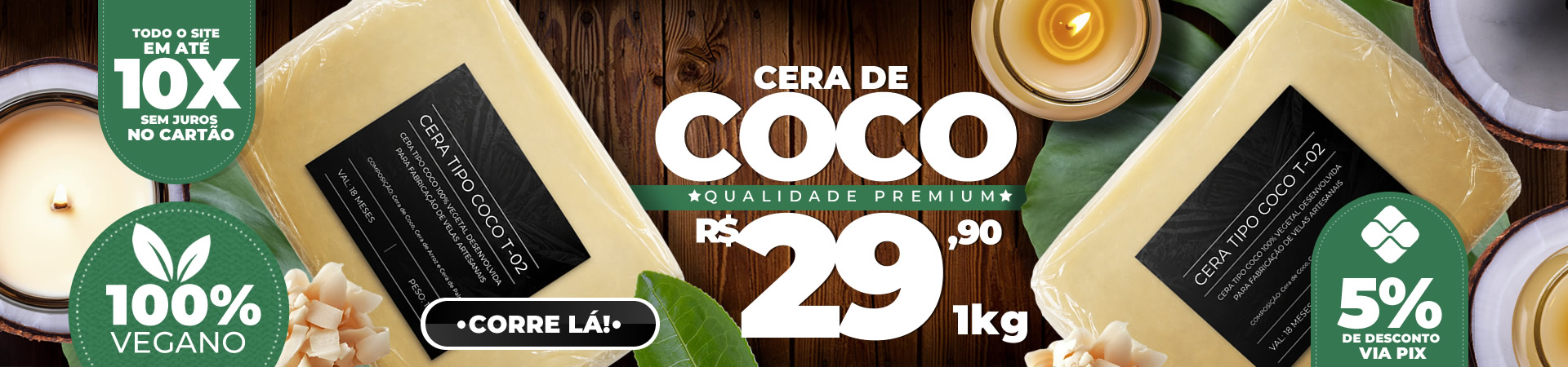 CERA DE COCO PARA VELAS