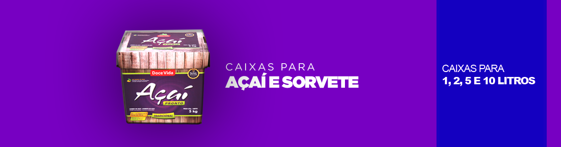 Caixas Açaí e Sorvete