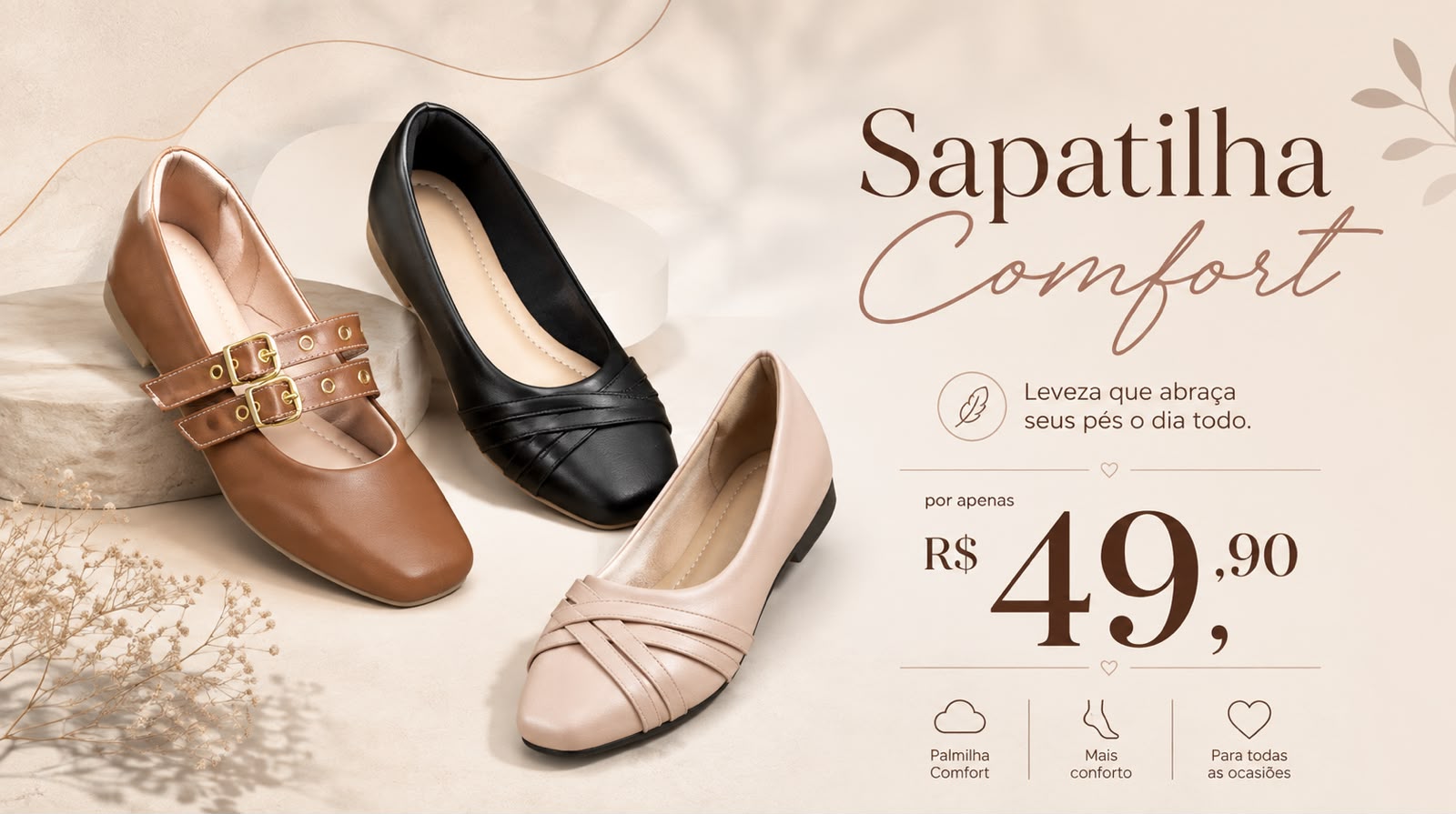 sapatilhas R$ 49,90