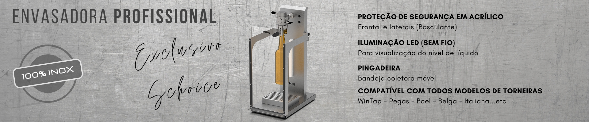 Enchedora Garrafas Wintap Pegas Cerveja Chopp - Torre Inox