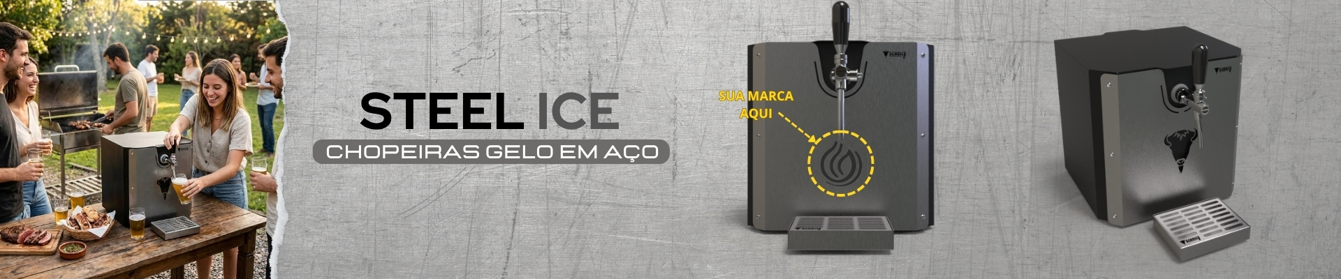Chopeiras a gelo em aço