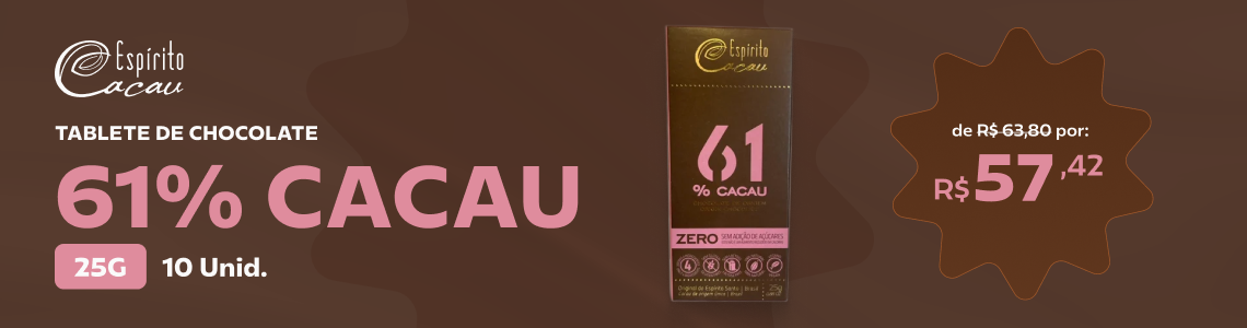 Banner Tablete de Chocolate 61% Cacau - 25g (10 un)