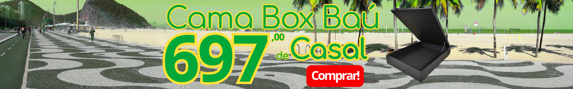 Cama Box Baú Casal em oferta no Rio de Janeiro na Colchoaria Carioca por 697,00