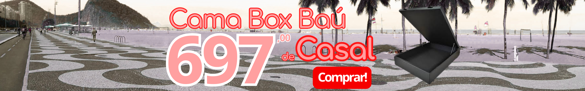 Cama Box Baú Casal em oferta no Rio de Janeiro na Colchoaria Carioca por 697,00