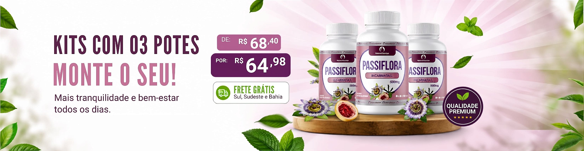 Kit 03 Potes Frete Grátis