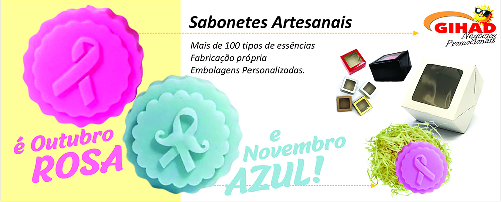 Sabonetes Artesanais Outubro Rosa Novembro Azul