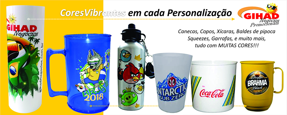 Copos Canecas Garrafas Squeezes Baldes Térmicas
