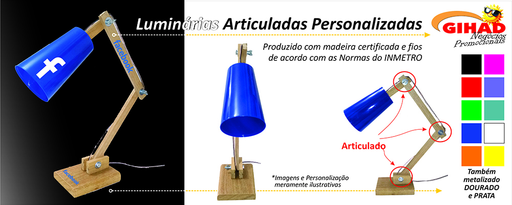 Luminárias Articuladas Personalizadas