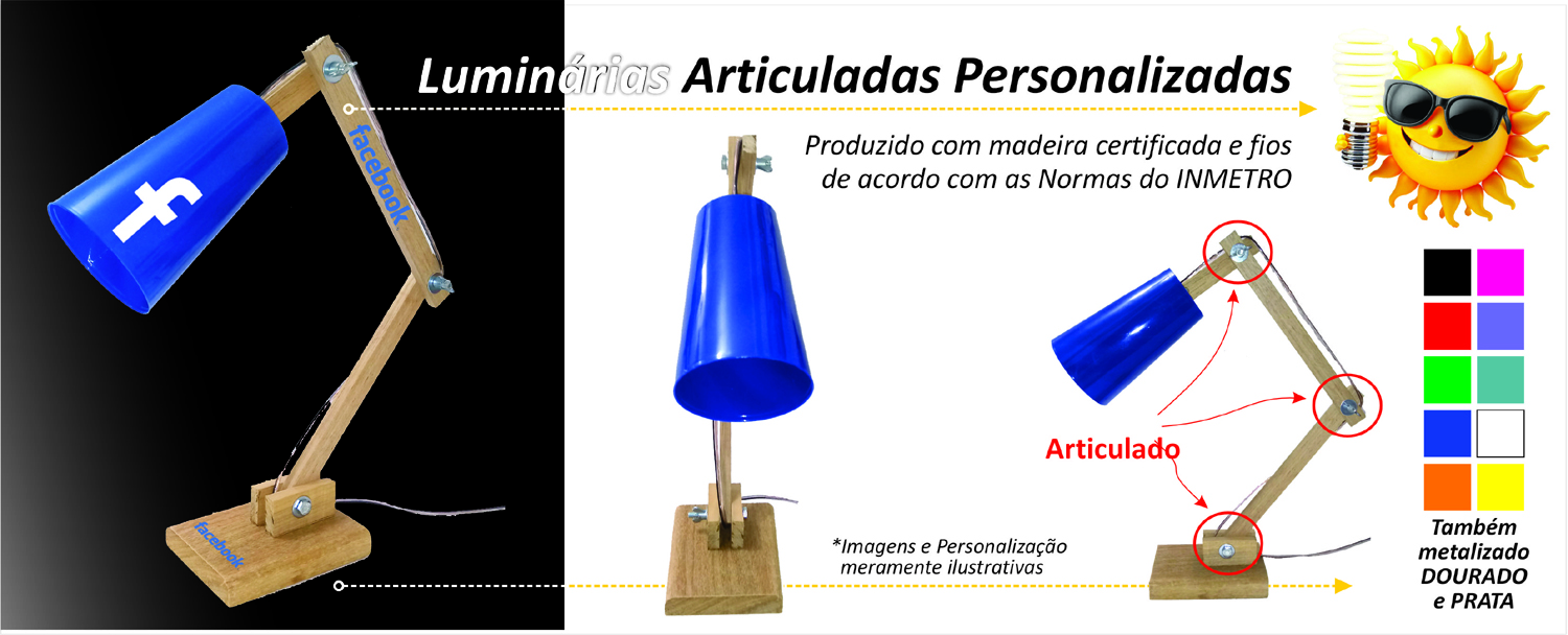 Luminárias Articuladas Personalizadas