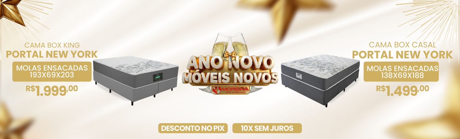 ANO NOVO - CAMA BOX CASAL E KING