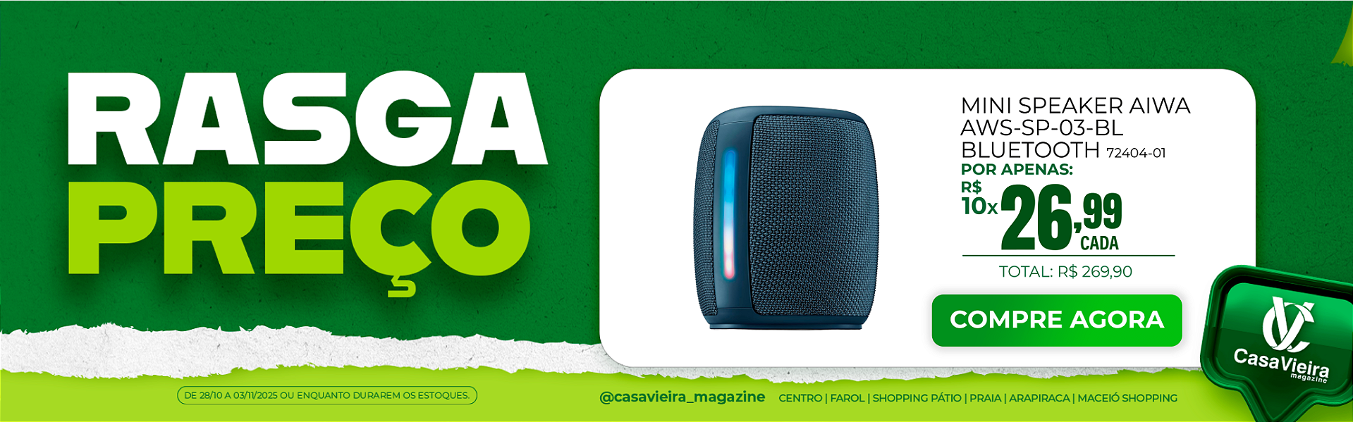 Mini Speaker Aiwa 72404-01 AWS-SP-03-BL