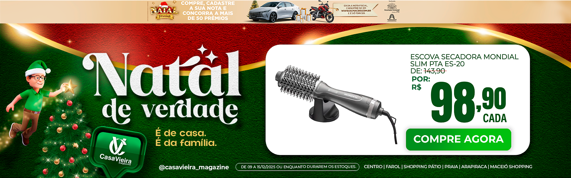 Escova Secadora Mondial ES-20 Slim Preta