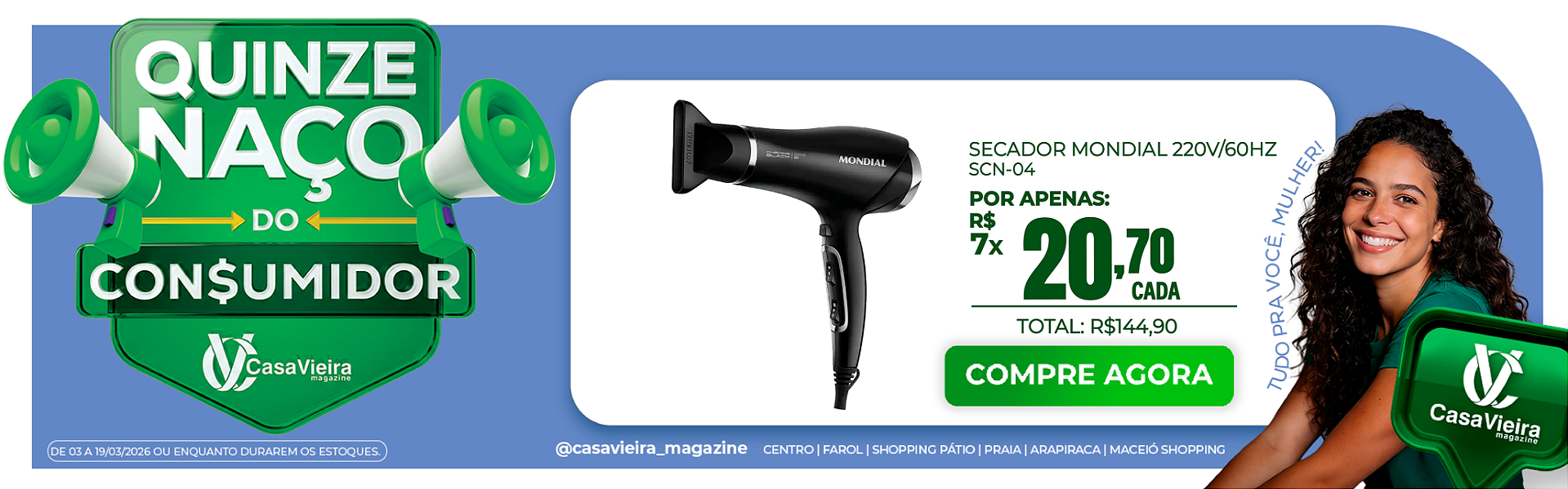 Secador Mondial 220V/60HZ