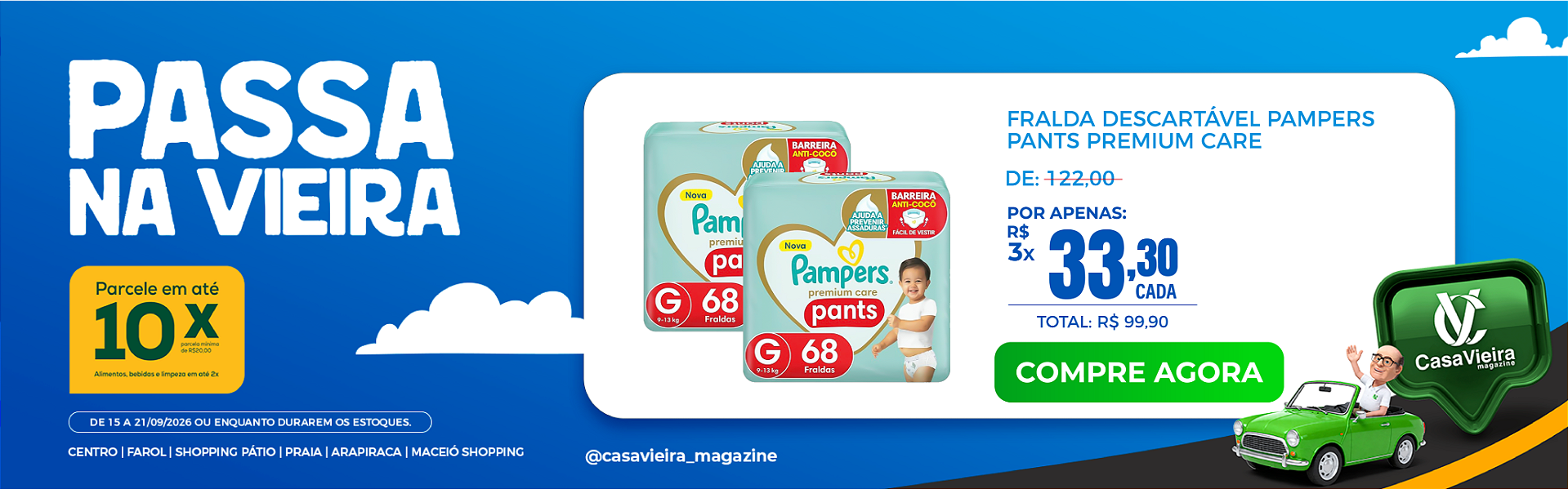 Fralda Descartável Pampers Pants