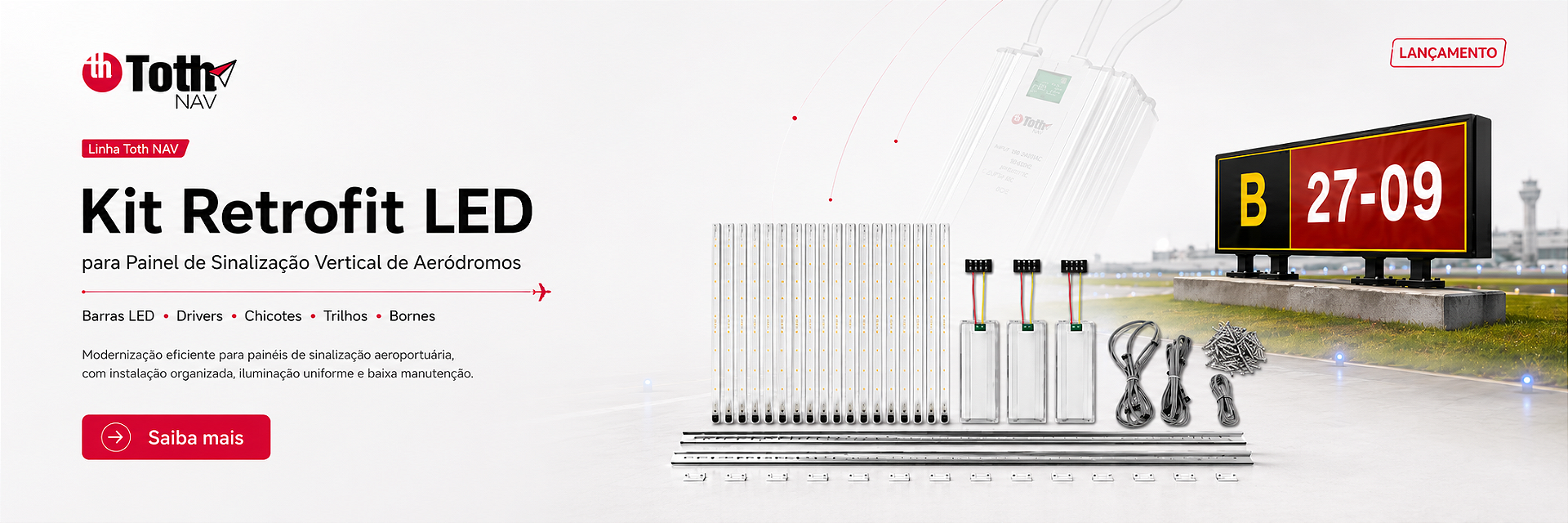 Kit Retrofit LED para Painel de Sinalização Vertical de Aeródromos