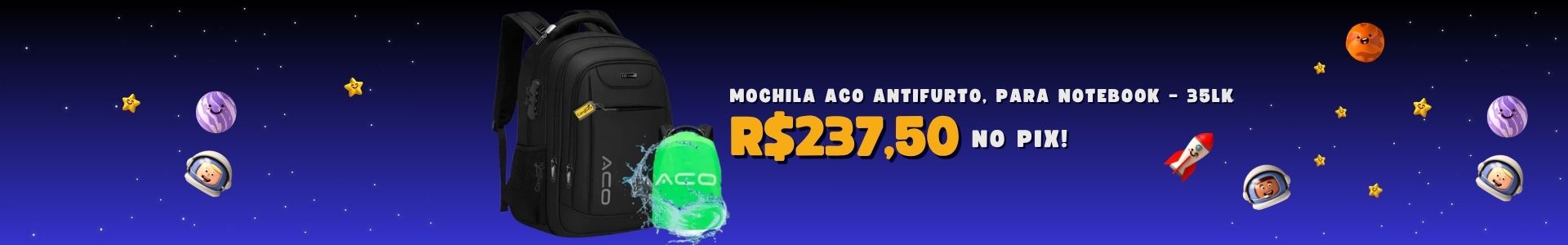Banner Mochila no PIX