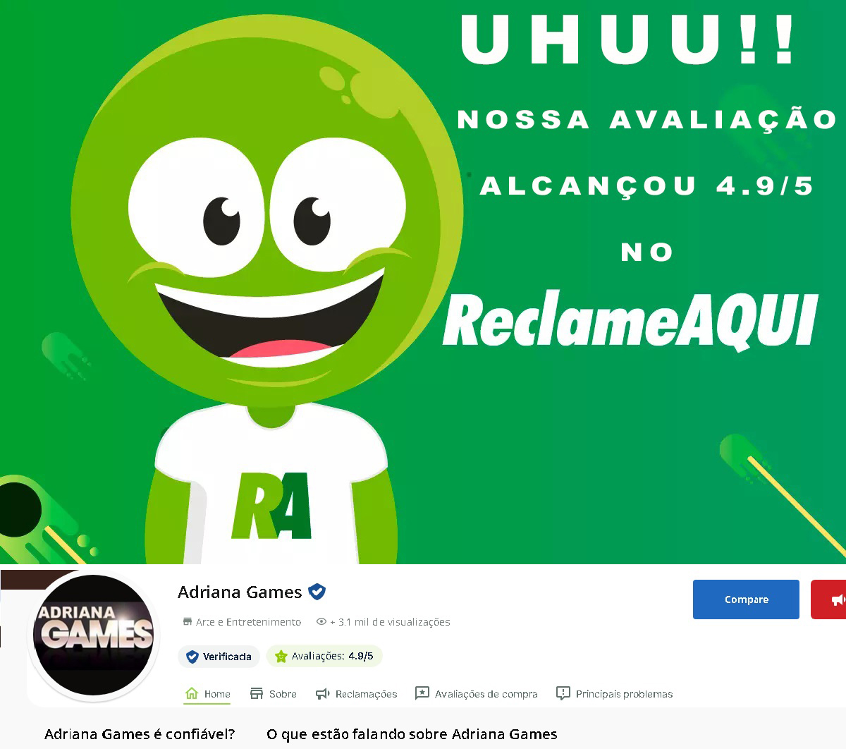 pontuação reclame aqui