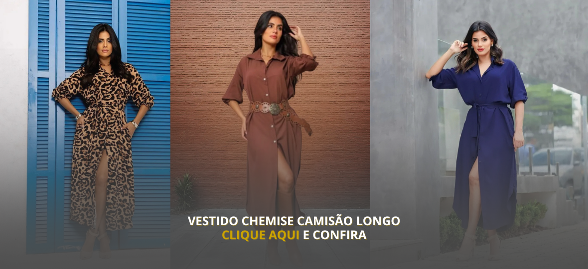 Vestido Chemise Camisão Longo