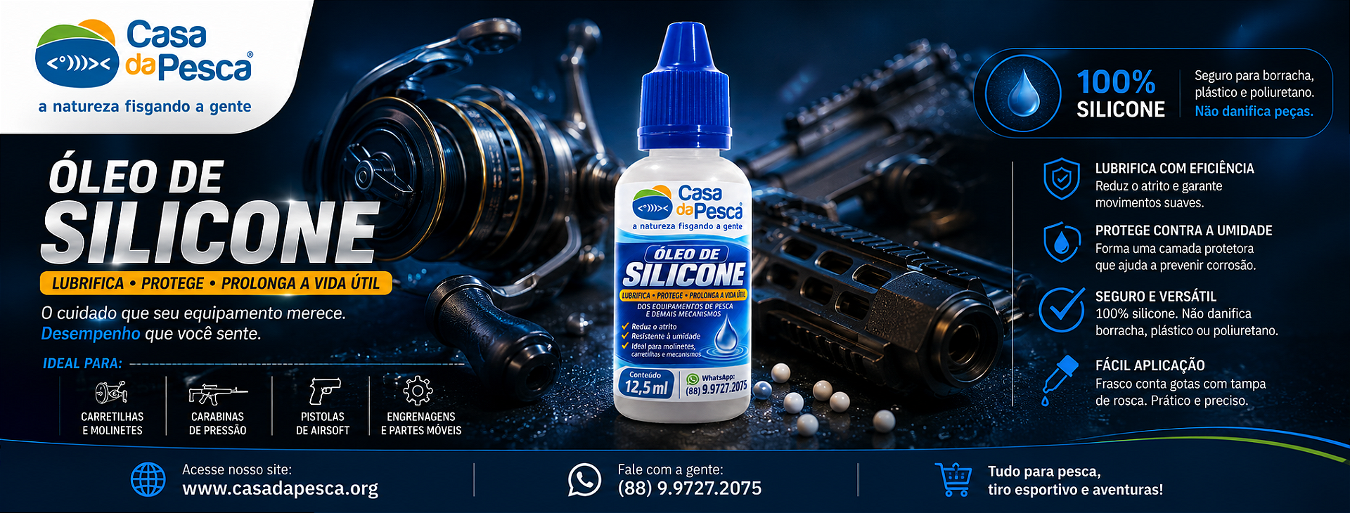 ÓLEO DE SILICONE 100% - 12,5 ML