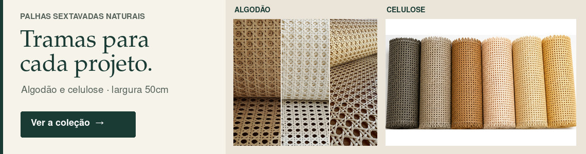 Sextavadas naturais 50cm | Algodão e celulose