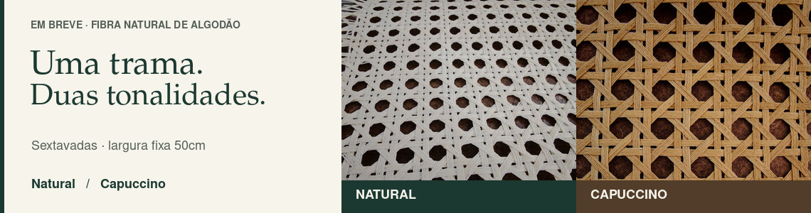 Em breve | Palhas sextavadas de algodão Natural e Capuccino