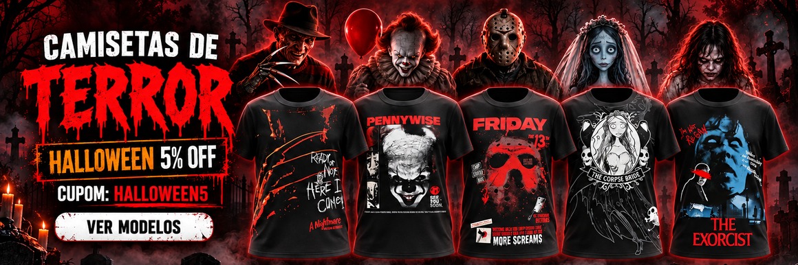 Halloween - Camisetas de Terror 5% OFF