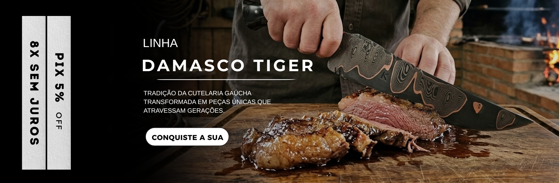 Aço damasco Tiger